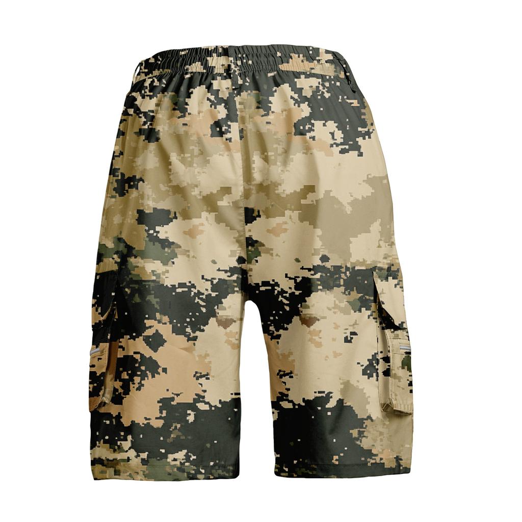 Men's Camouflage Cargo Shorts with Pockets and Drawstring Waist