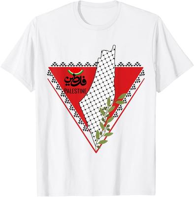 Palestina Gaza Anguria Palestinese Mappa della Palestina Keffiyeh Maglietta