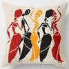 Home Decor African Women's Figures Decorative Pillow Covers Pattern Cushion Cover Suitable for Sofa Bedroom Car Pillow Cover