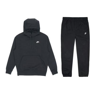 Ensemble de Sport à Capuche et Pantalon de Jogging Couleur Unie Homme Vêtement Actif Noir BV2655-010+BV2738-010