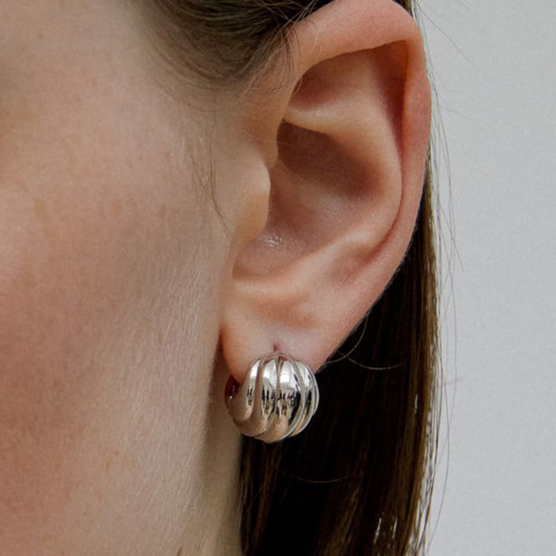By Hyeres Pumpkin One Touch Earrings (Silver) BH7E56743WBXXX