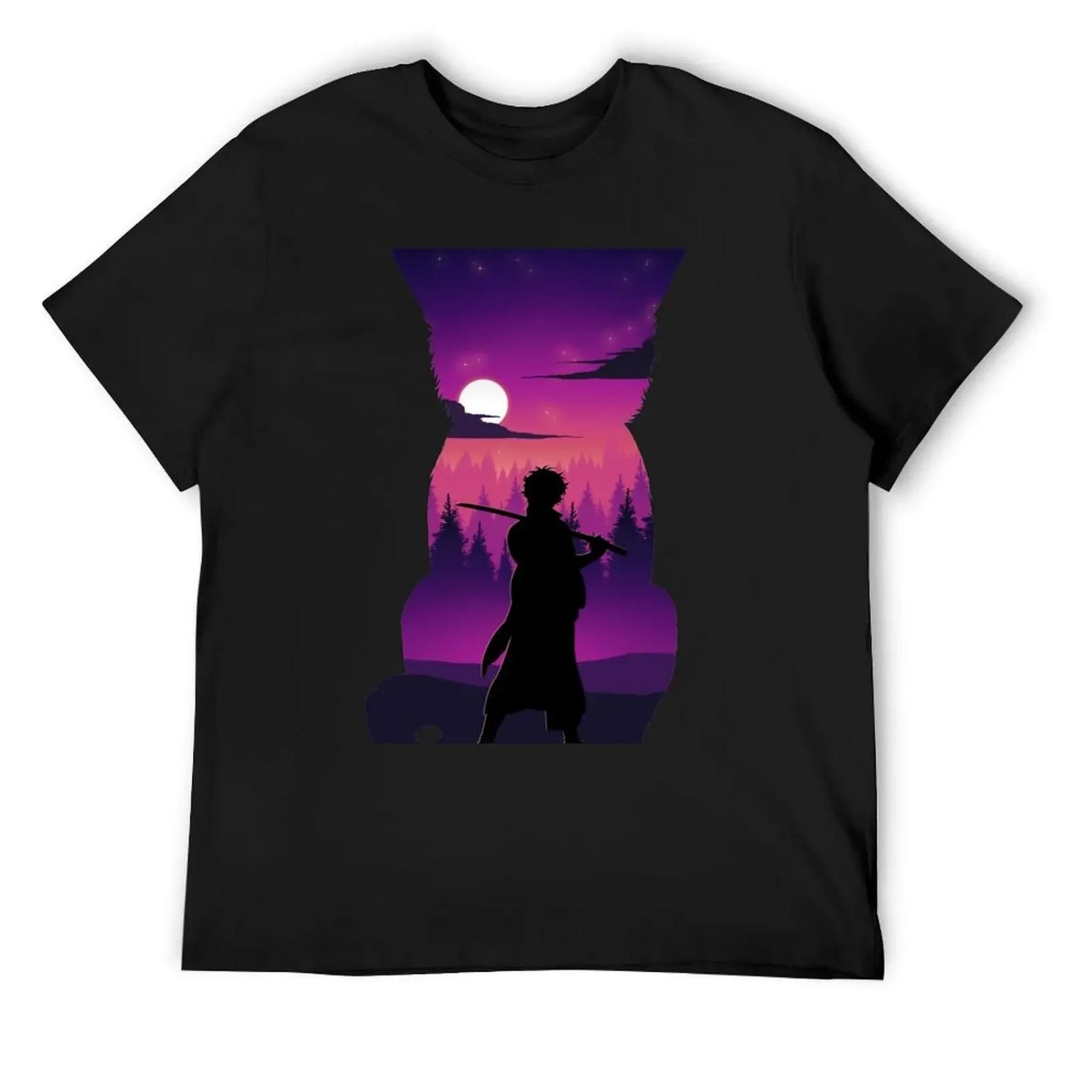 

Gintoki Silhouette T-Shirt anime shirt cotton man t-shirts funny shirt cotton shirts graphic mens workout shirts XXXXXL чорний