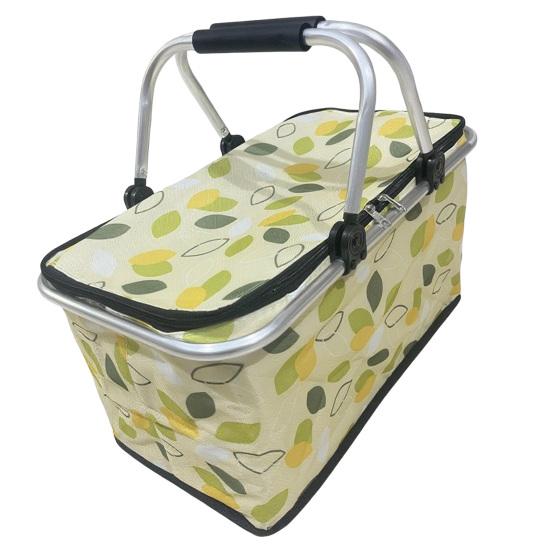 Insulated Picnic Bag, Foldable Thermal Lunch Basket for Outdoor, Heavy Duty Aluminum Foil Cooler for Food, Picnic Camping Accessory