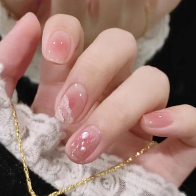 Wearable Nail Art Tablets Nail Art Finished Powder Transparent Short Thin Wearable Nail Nail Patch Finished Nail