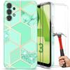 Case - Samsung - Galaxy A13 4G - Slim - Shockproof - Turquoise Marble Pattern
