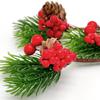 Party Decor Home Wedding Artificial Pine Cone Bubble Flower Branch Red Berry Bouquet
