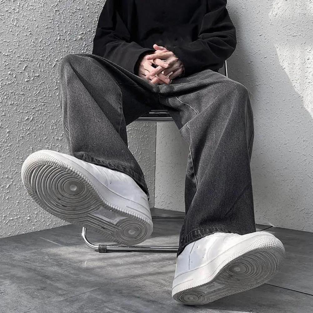 Blugi pentru bărbați Pantaloni largi Pantaloni largi Moda largi Retro Drepți Pantaloni lungi spălat amestec de denim Salopete ocazionale Streetwear