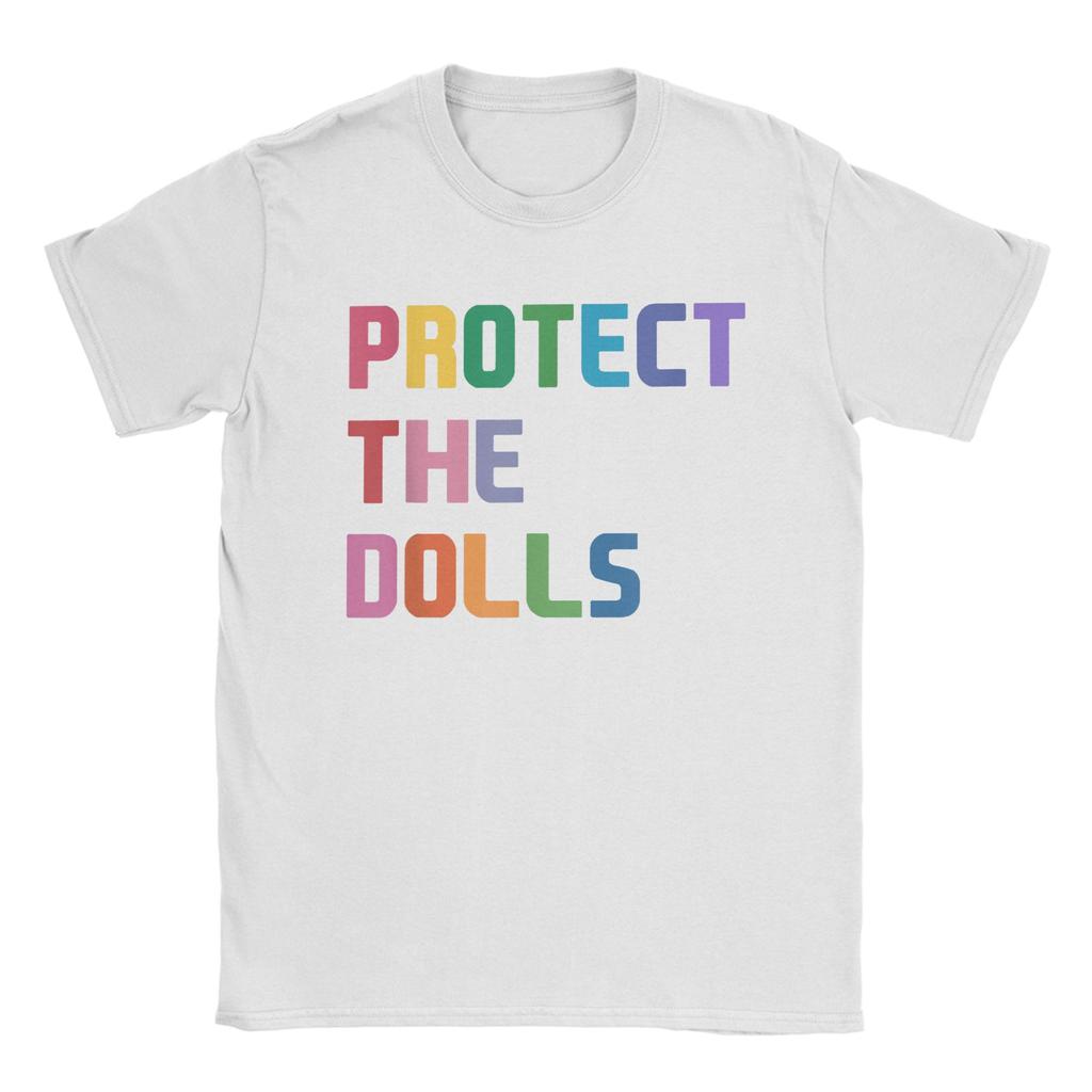 Protect The Dolls Quote Men's T Shirts Trans Women Solidairity Vintage Tee Short Sleeve T-Shirts Pure Cotton Gift Idea Clothing