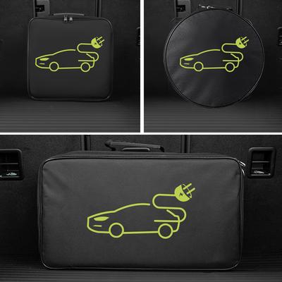 Jumper Cable Bag, Portable EV Charging Cable Bag Waterproof Electric Vehicle Charging Cable Storage Bag with Sponge