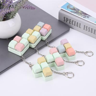 Finger Keyboard Fidget Toys 4 Keys Keyboard Fidget Clicker Keychain Keyboard Clicker Toy Finger Calming Keychain for Kids Adults
