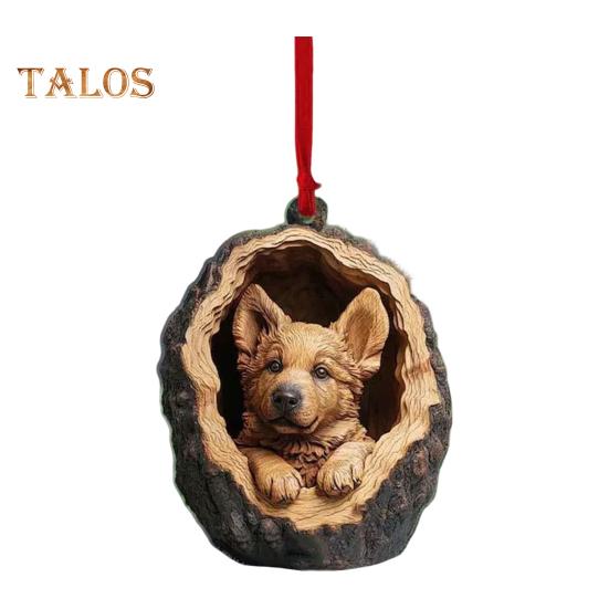 Weihnachtsschmuck mit Tiermotiv, 2D-Acryl, Cartoon-Waldtier, Weihnachtsbaum-Hängedekoration für die Feiertage und zu Hause