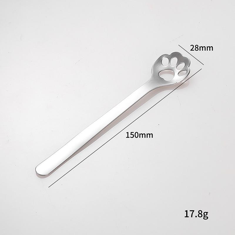 Stainless Steel Cat Claw Cookie Scoop Hollow Design Coffee Dessert Mixing Spoon Cake Dessert Spoon Kitchen Baking Gadgets