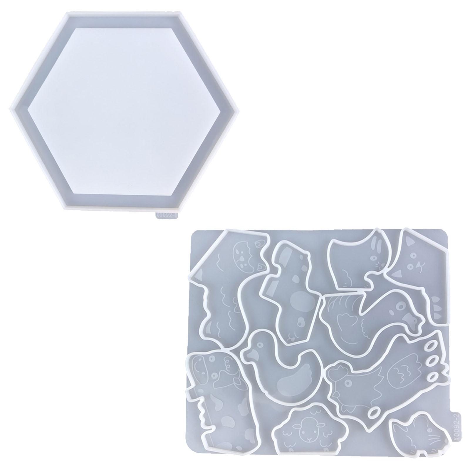 

Set of 2 Animal Themed Crystal Epoxy Resin Mold Unique Animal Puzzle Silicone Molds for Epoxy Resin Crafting Projects