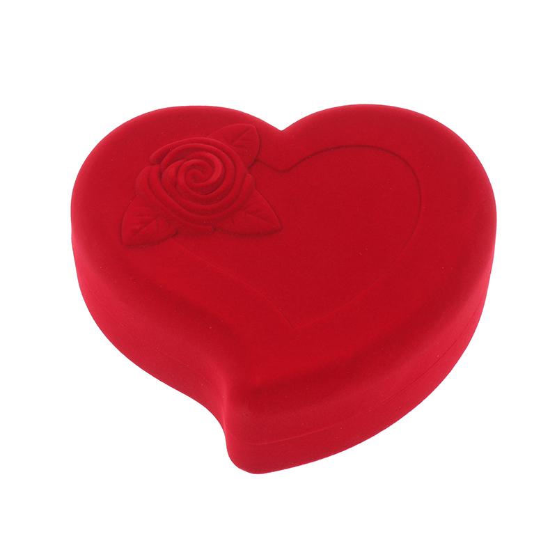 Velvet Heart-Shaped Necklace Pendant Packaging Box Valentine'S Day Engagement Proposal Wedding Ring Box Gift Box Jewelry Case