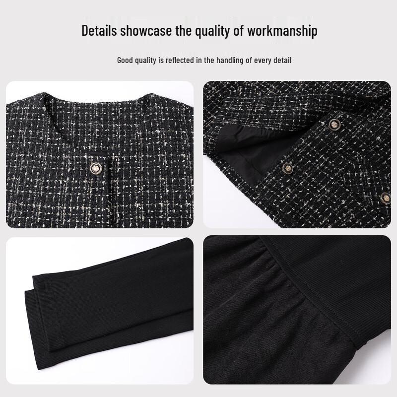 Hstyle Elegant French Commute Vest Dress & Pants Set
