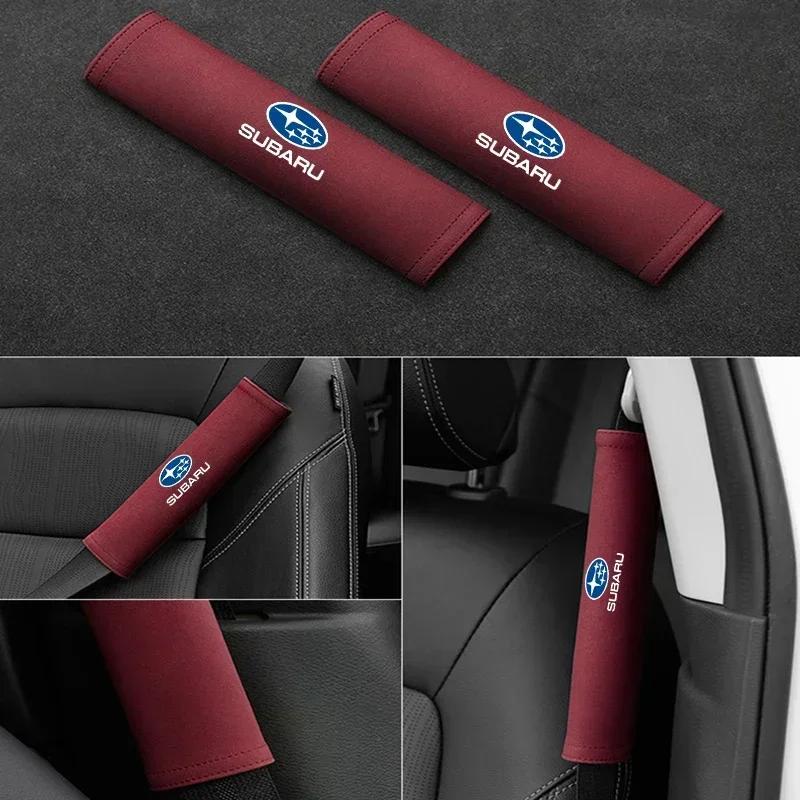 Leather Car Seat Belt Cushion Safety Belt Shoulder Protector Pad Accessories For Subaru XV Legacy WRX Forester Impreza GC8 STI ftet6