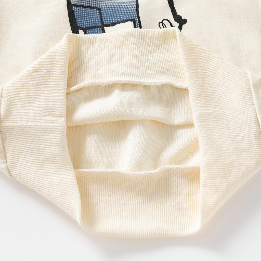 Spring new boys round neck pullover sweater children's cartoon color matching sleeve jacket baby top