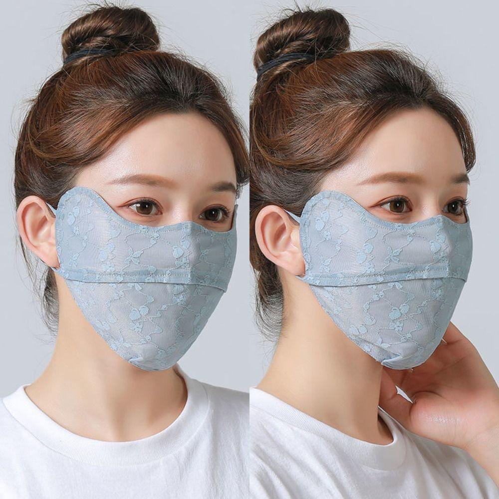 Girl Outdoor For Women Hiking Hanging Ear Type Face Scarf Ice Silk Mask Sunscreen Mask Face Cover