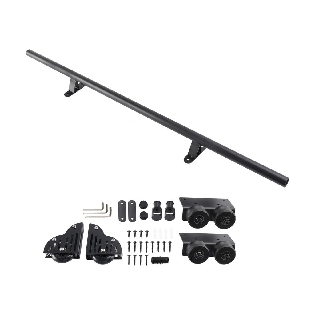 Rolling Library Sliding Ladder Hardware Kit with Brake 3.3FT Round Tube