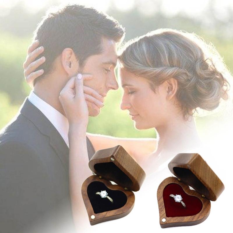Vintage Wood Box Versatile Wedding Rings Box Charming Jewelry Presentation Box Wood Material Rings Accessories for Rings
