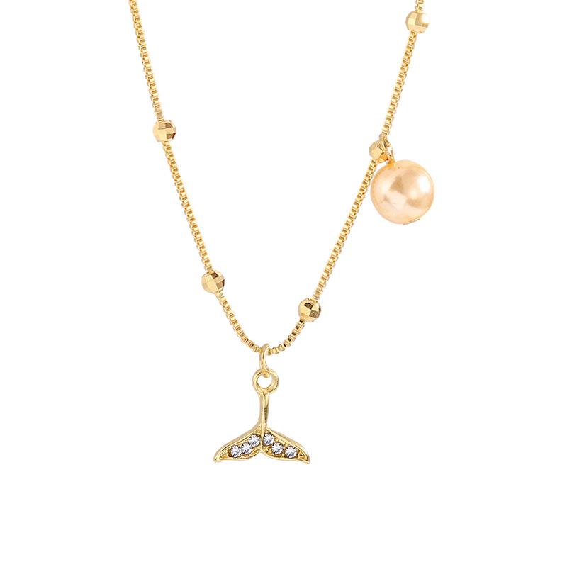 Ins Wind Pearl Fishtail Bracelet Diamond Bracelet Female Couple Girlfriend Hand