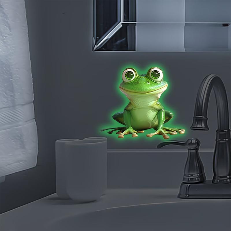 Glow-In-The-Dark Toilet Sticker Frog Bathroom Wall Sticker Luminous Switch And Outlet Decal Self-Adhesive Removable Home Decor
