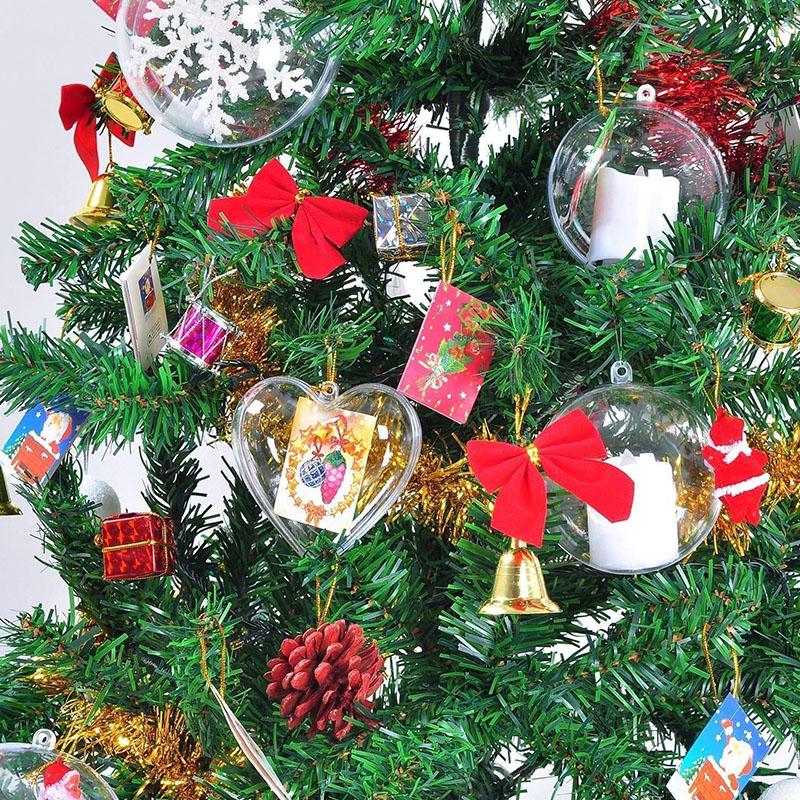 10Pcs DIY Transparent Xmas Tree Christmas Balls Plastic Fillable Baubles Decorative Sphere