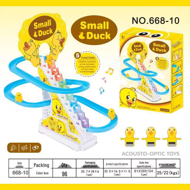 Electric Duck Climbing Stairs Toy with Music for Toddlers 1-3 Years