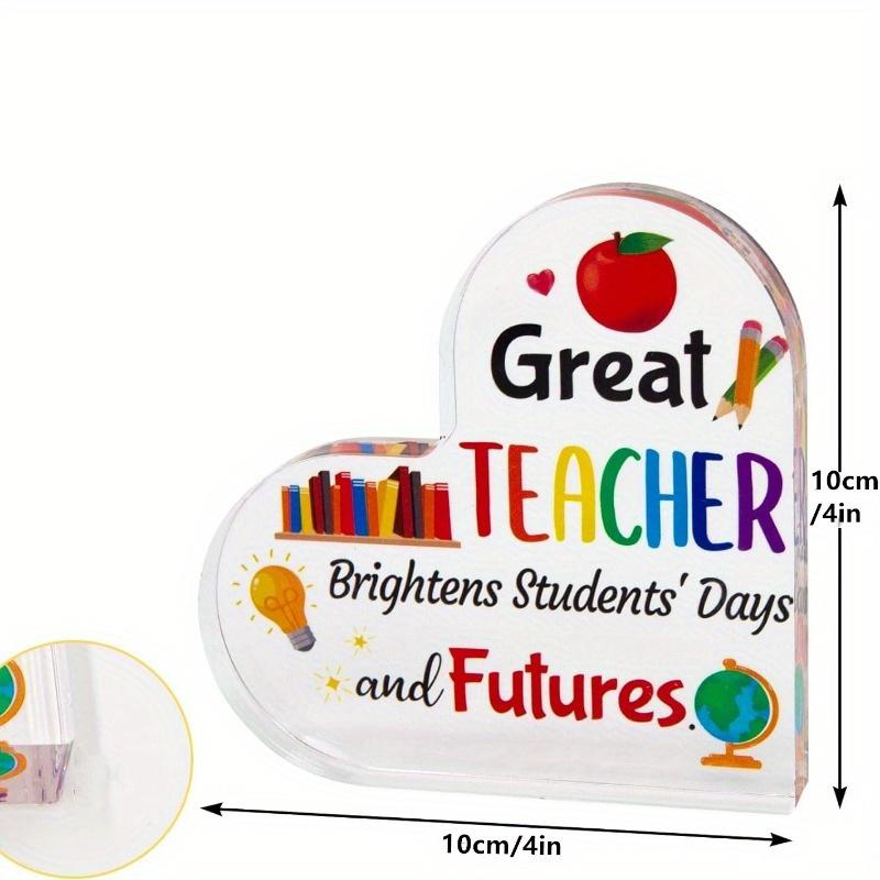 Teacher Appreciation Heart Paperweight - Thank You & Retirement Desk Gift from Students