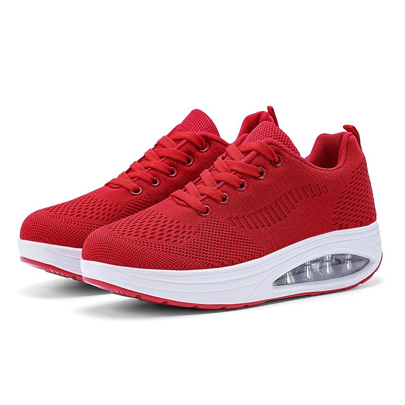 HOHO FAIR Women Shoes Women Platform Shoes Mesh Breathable Thick Soled Shoes Ladies Non-Slip White Sneakers