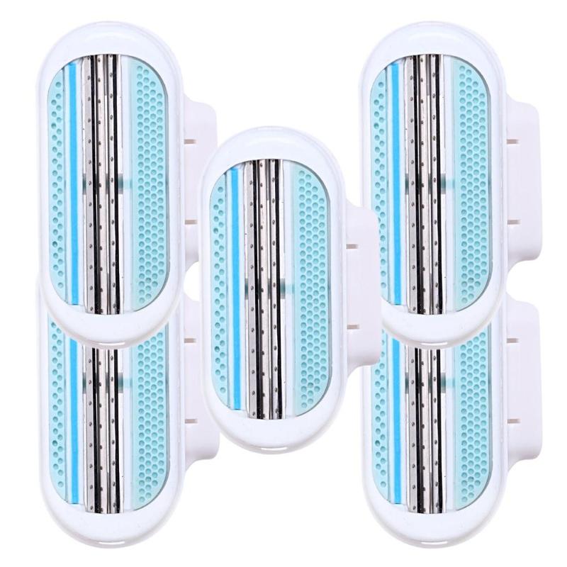 5 шт. женские безопасные лезвия для бритья для женщин, 3-слойные лезвия, лезвие для бритвы