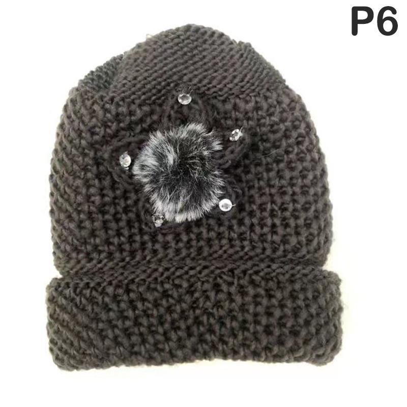 1Pc Bonnets For Women Winter Hats  Head Warmer Floral Cross Knitted Hat Ladies Warm Winter Hat Beanies Women Hat
