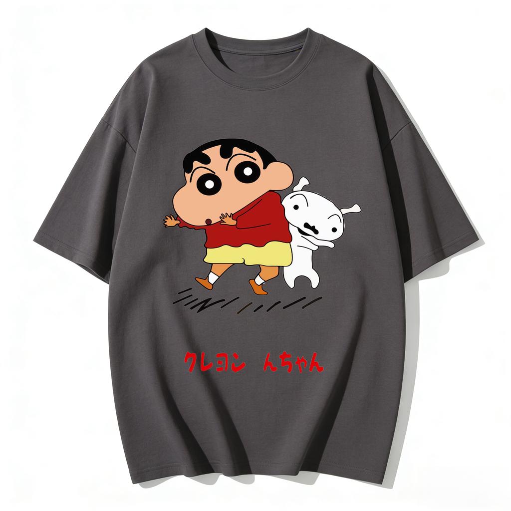 2026 Trendy Anime Crayon Shinchan Graphic Couple Tshirts Streetwear Family Matching Parentchild Clothing for Unisex Women Kids