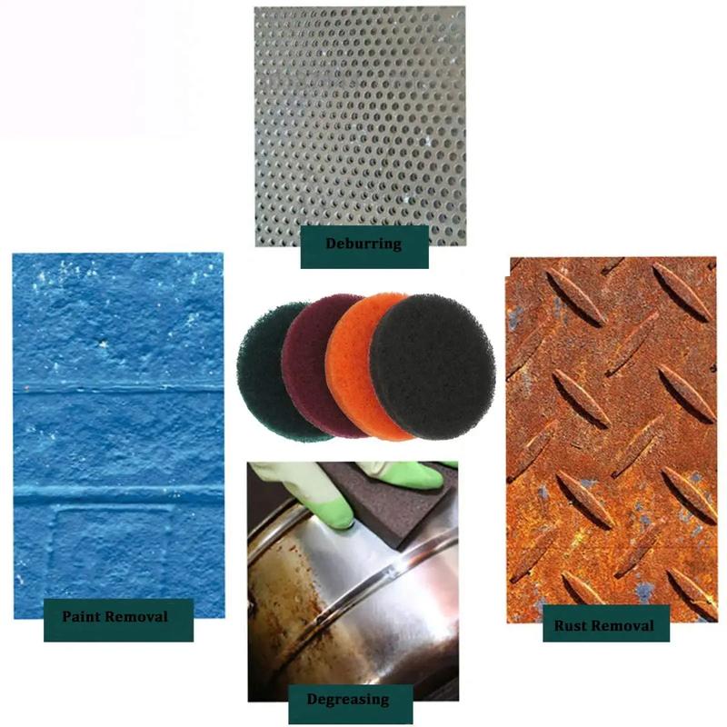 40 PIÈCES 3 Pouces Tampons à récurer Tampons abrasifs floqués Boucle et crochet Tampon de polissage pour meubles Nettoyage automobile, Élimination de la rouille