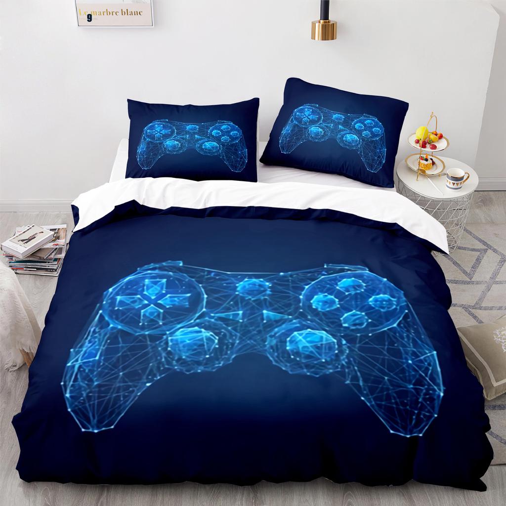 Gamer Duvet Cover Full Size Teens Gaming Bedding Set for Kids Boy Girl Video Games Comforter Cover Gamepad Polyester Quilt Cover