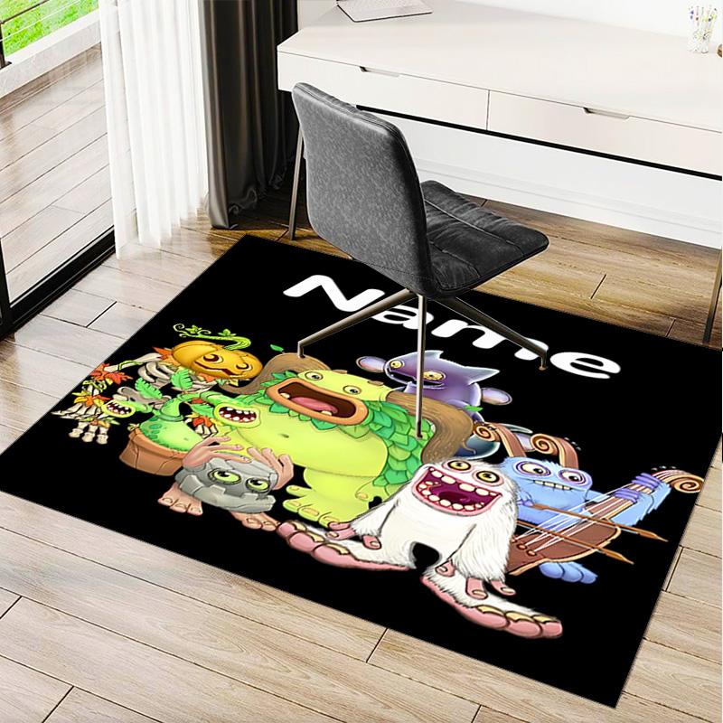 Customizable Name My Singing Monsters Mat-Non Slip Backing,Suitable for Living Room, Bedroom,Bathroom-Soft,Durable,Perfect Gift