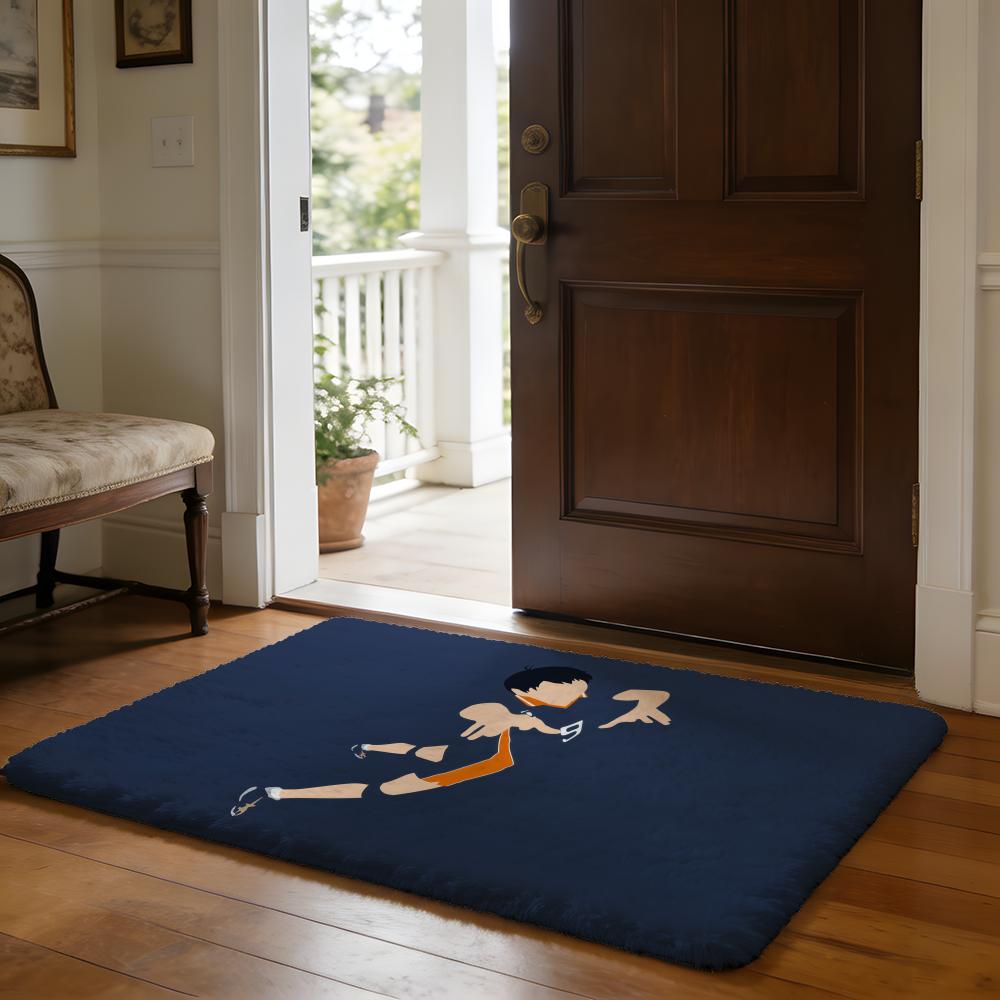 Hotblooded Anime HHaikyuu Floor Mat Soft Flannel Absorbent Mat Non-Slip Rug Home Bedroom Bathroom