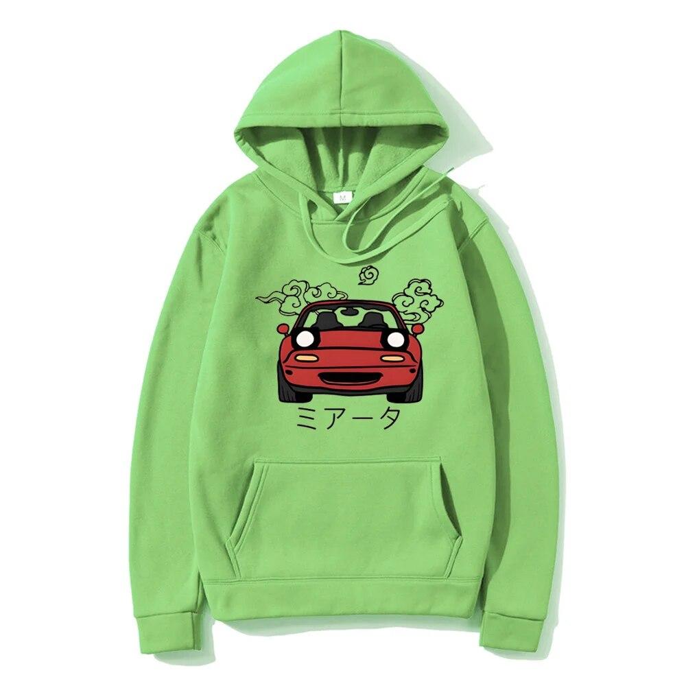 Anime Initial D Hoodie JDM Japanese Automotive Miata MX5 Printed Hoody Women Crewneck Sweatshirts Unisex Pullover Tops Unisex Clothing
