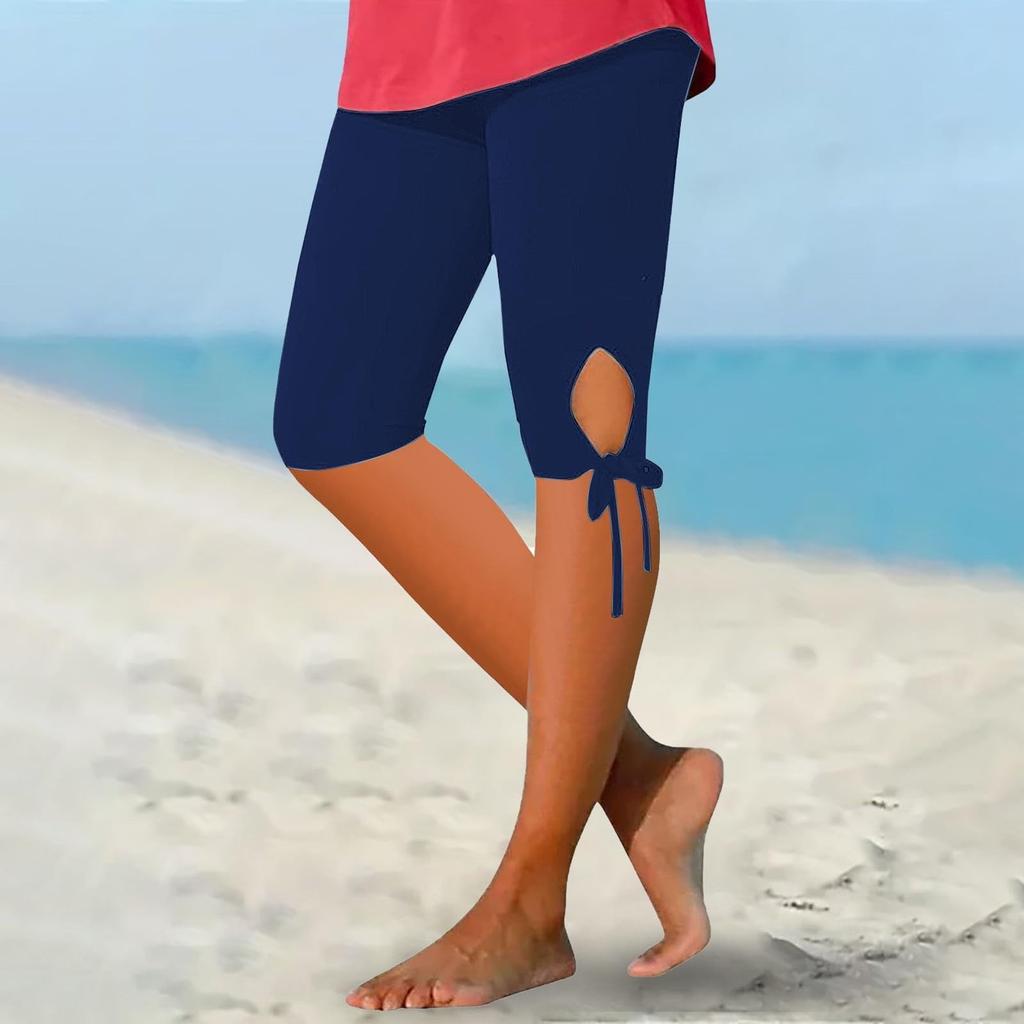 Women's Casual Leggings, Breathable Capris, Color Yoga Pants