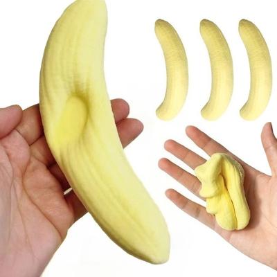 Kawaii Soft Banana Squishy Toy Slow Rising Yellow Banana Flesh Rebound Squeeze Toy Anti Stress Release Ball Hand Relax Gifts