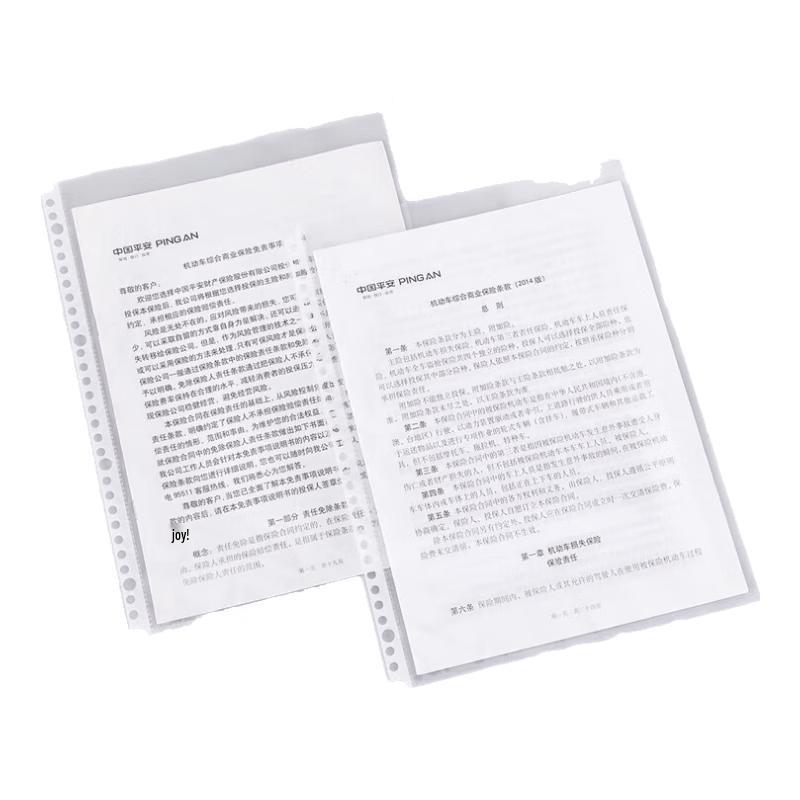 A4 30-Hole Transparent Document File Bags
