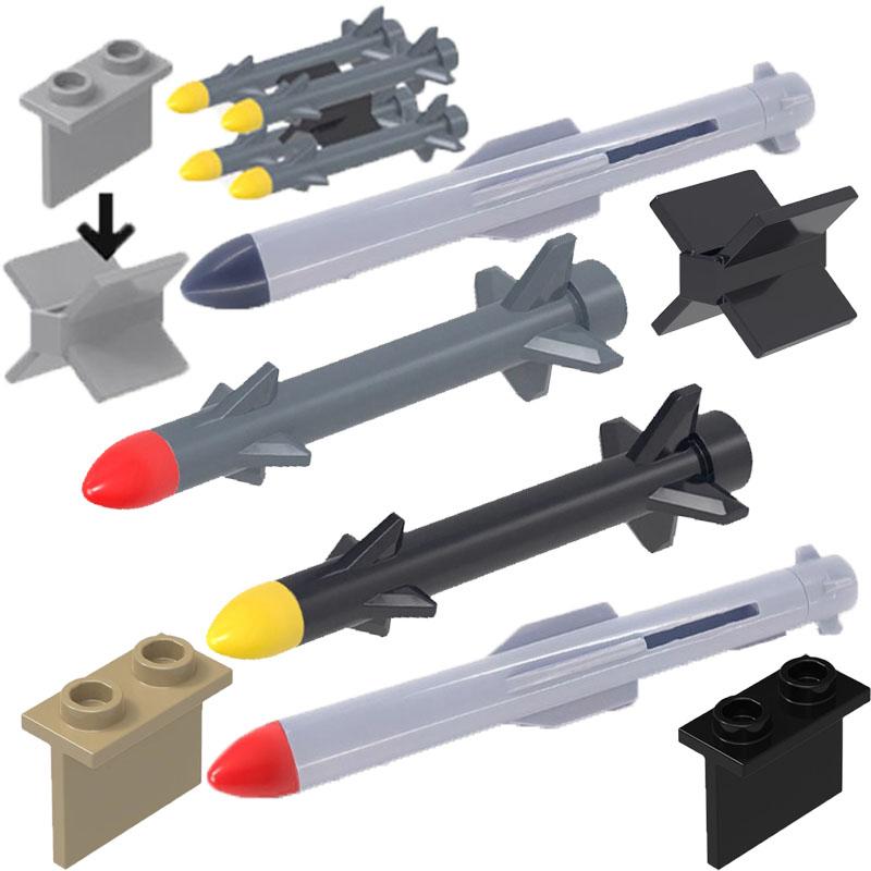 MOC Compatible Military Character Building Blocks Accessories Missile Models Fighter Jet Assembly Children's Toy Mini Brick Gift