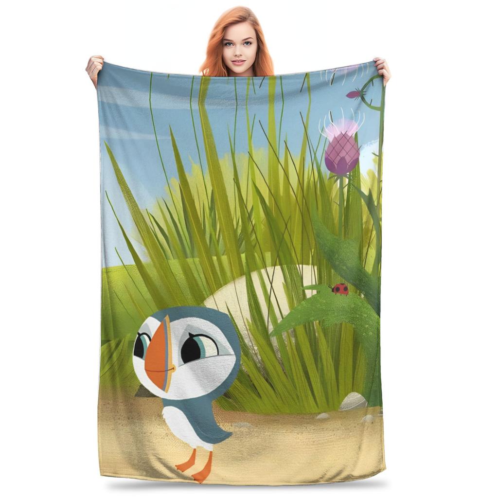 Puffin Rock Zeichentrick   Flaneldecke  Tolle Überwurfdecke für Bett Sofa Couch 200x150cm Teppichstück