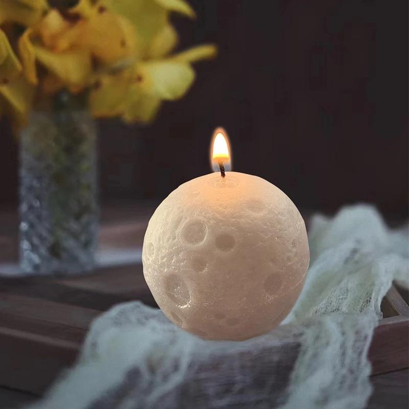 3D Earth Moon Silicone Candle Mold DIY Aromatherapy Plaster Soap Resin Clay Mould Handmade Candle Making Party Home Decor Craft