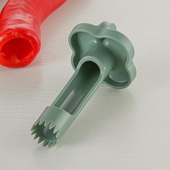 Narzędzie do usuwania rdzenia pieprzu ostre ząbkowane 2 w 1 antypoślizgowe ergonomiczne oszczędzające pracę Heavy Duty Chili Jalapeno narzędzie do usuwania rdzenia gadżety kuchenne