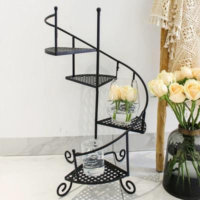 Iron Multi-Tier Floor Plant Stand, Garden Flower Pot Holder Shelf for Balcony Patio, Multi-Grid Rustic Display Rack, Heavy Duty