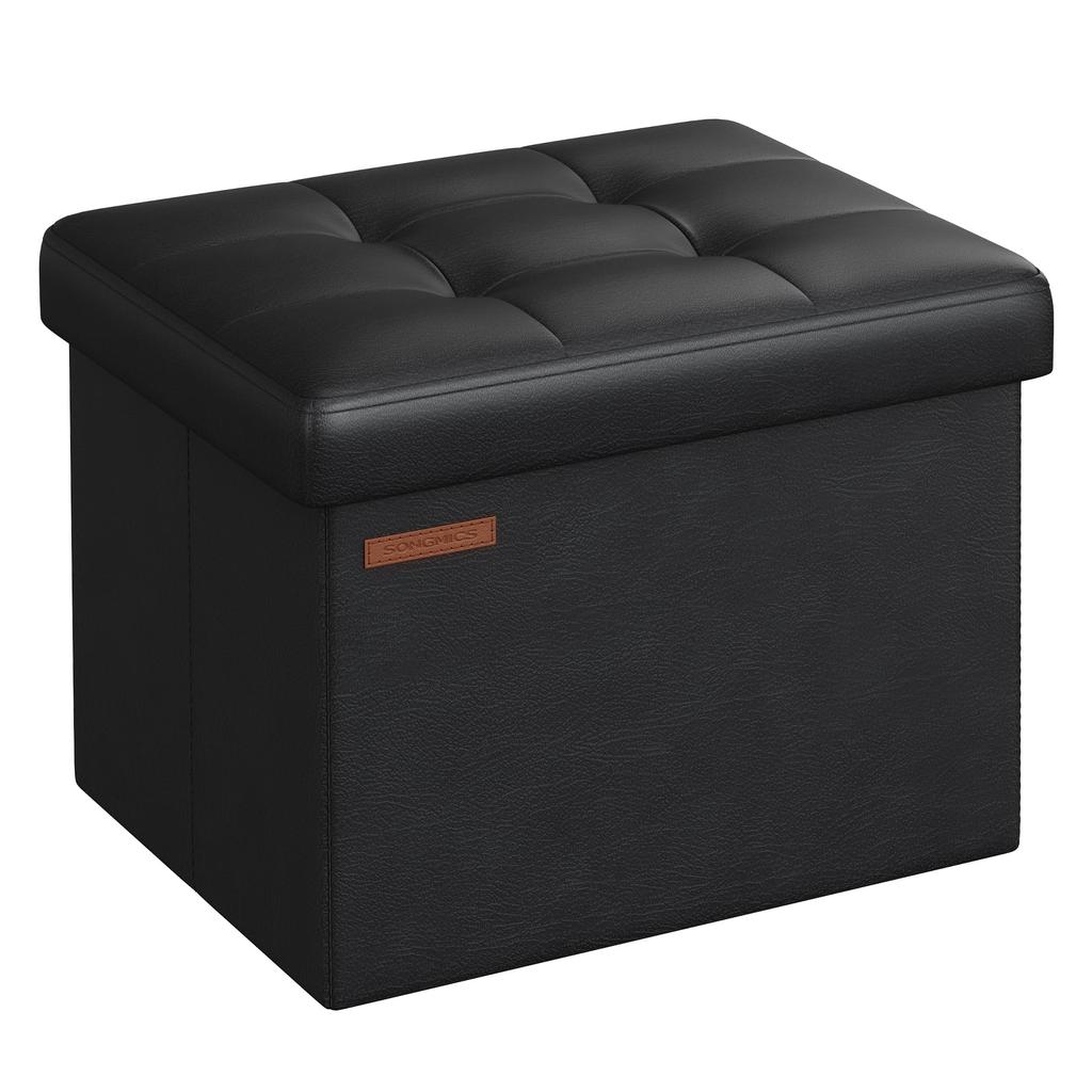 SONGMICS Mazie Collection Skládací Úložný Úložný Syntetický 40cm 130kg Hmotnost Vhodné pro Obývací a Jednoduše LSF100B01 - Otoman, Stolička, Lavice, Krabice,