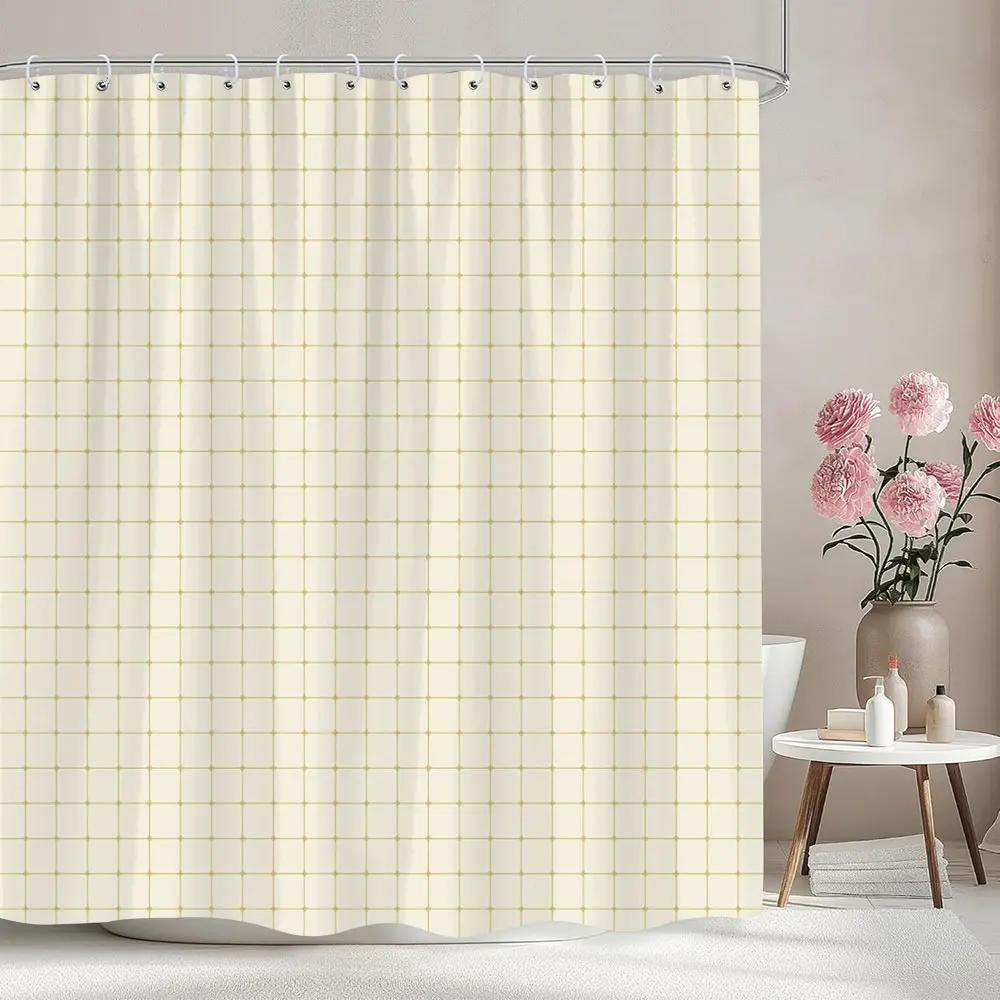 Solid Colour Chevron Shower Curtain Black White Lines Geometric Shapes Simple Modern Style Polyester Bath Curtain Bathroom Decor