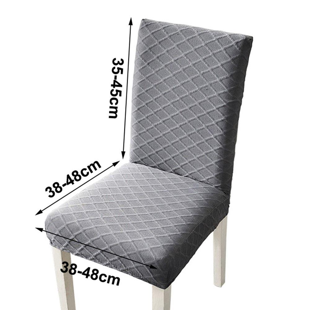 New Elastic Stretch Dining Chair Cover Dustproof Solid Color Jacquard Chair Cushion Cover Waterproof Chair Protectors Household