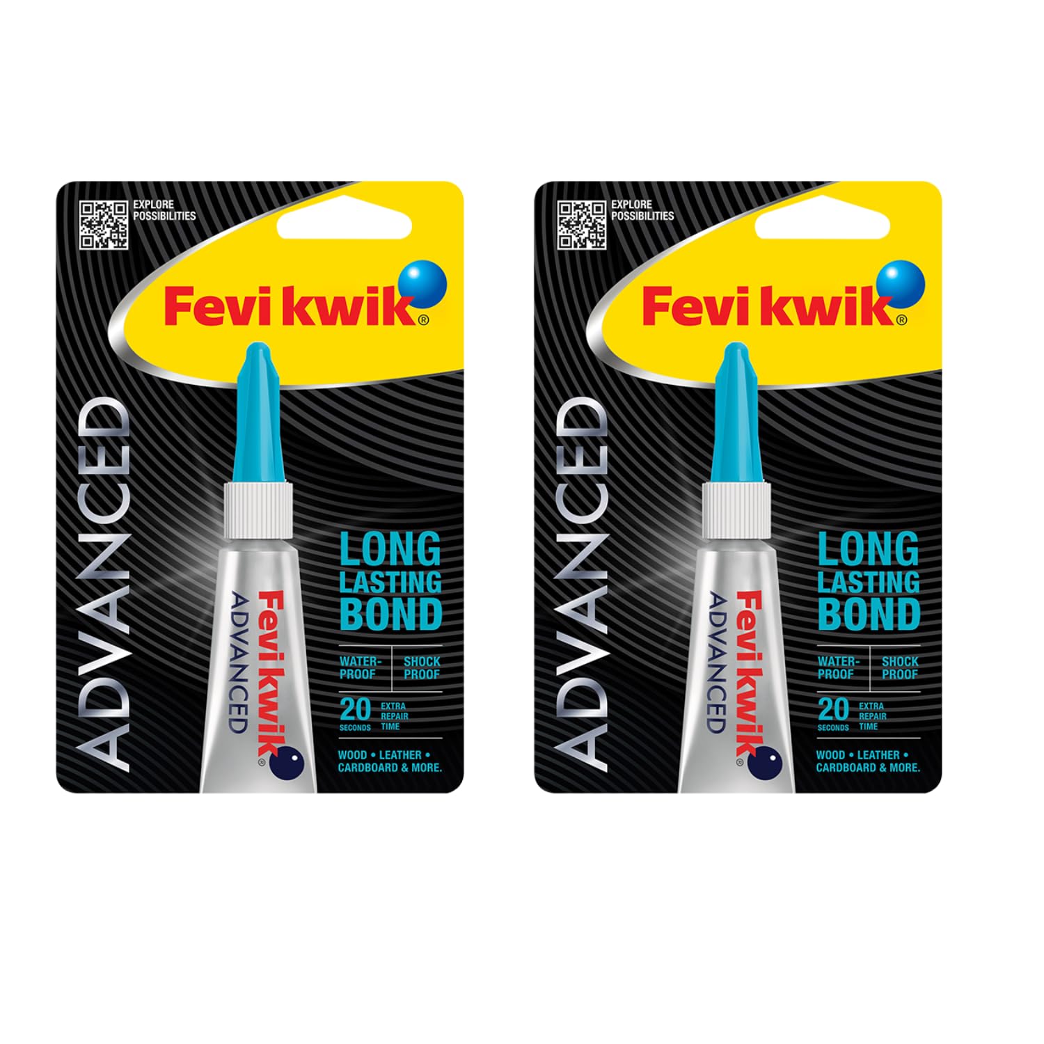 Fevikwik Advanced 3 г Упаковка из 2 штук Мгновенный клей Водонепроницаемый Ударопрочный Прочный клей Решение для ремонта различных поверхностей